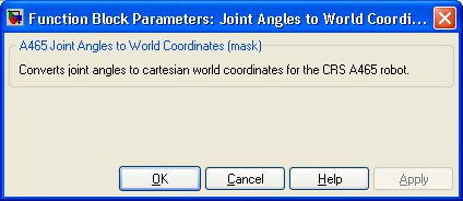 A465 Joint Angles to World Coordinates