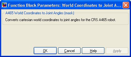A465 World Coordinates to Joint Angles