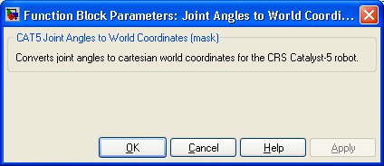 CAT5 Joint Angles to World Coordinates