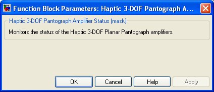 Haptic 3-DOF Pantograph Amplifier Status