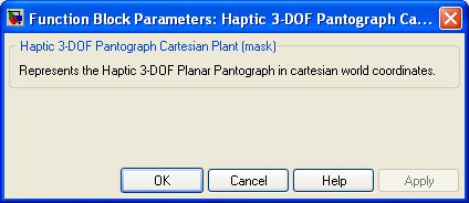 Haptic 3-DOF Pantograph Cartesian Plant