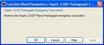 Haptic 3-DOF Pantograph Emergency Stop
