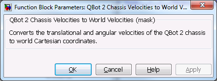 QBot 2 Chassis Velocities to World Velocities