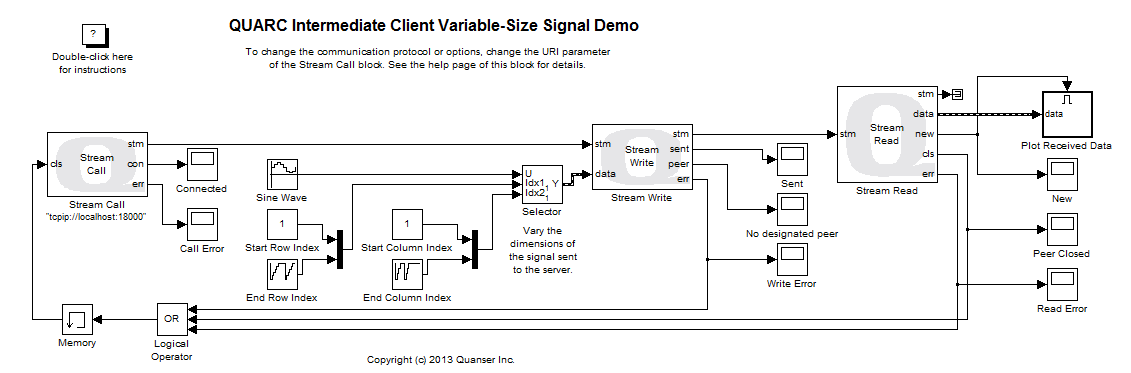 Intermediate Client Variable-Size Signals Demo Simulink Diagram
