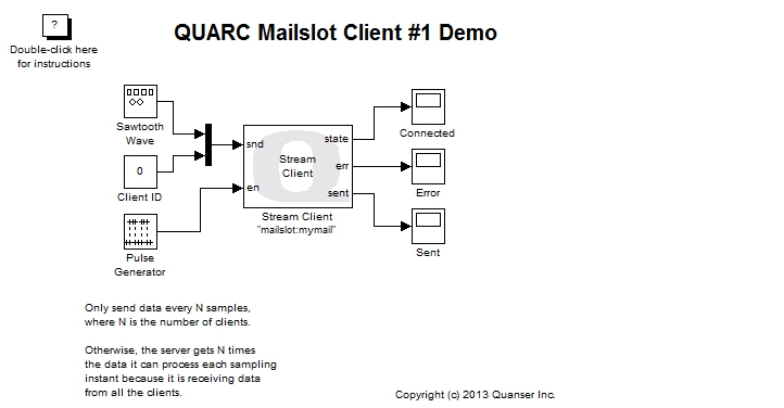 Mailslot Client #1 Demo Simulink Diagram