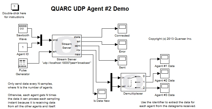 UDP Agent #2 Demo Simulink Diagram