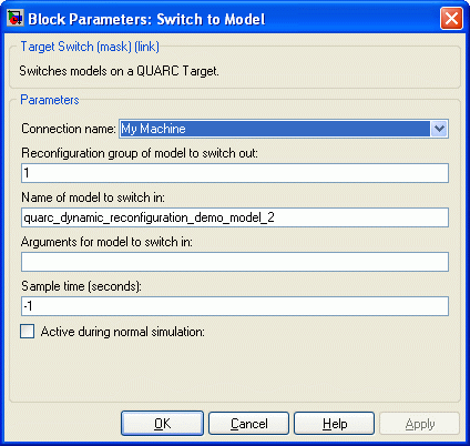 Switch to Model Block Parameters Dialog