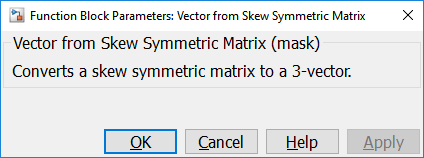 Vector from Skew Symmetric Matrix