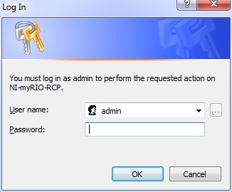 Log In Window for myRIO