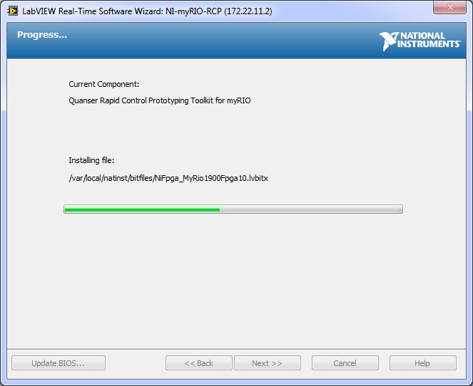 Real-Time Software Wizard custom install progress